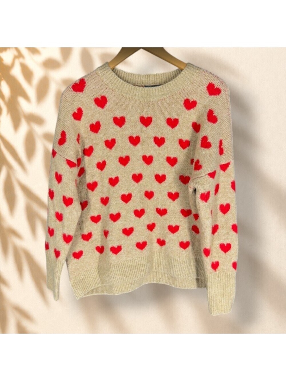 Vince Camuto Sweater Pullover Women L Large Brown Graphic Print Knit Soft Cozy